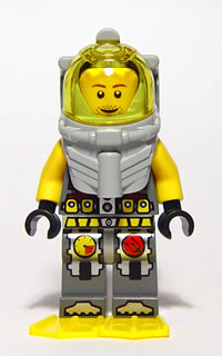 Lego figurka Atlantis Diver 4 Lance Spears - bez žlutých ploutví