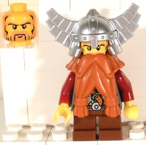 Lego figurka Castle Fantasy Era Dwarf Dark Orange Beard