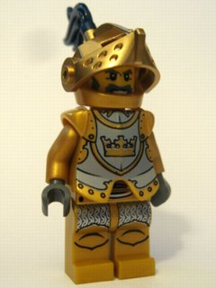 Lego figurka Castle Fantasy Era Gold Knight - hledí v barvě Pearl Gold