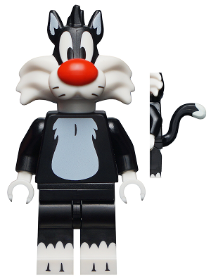 Lego figurka COL Sylvester Looney Tunes - opotřebovaný potisk hlavy