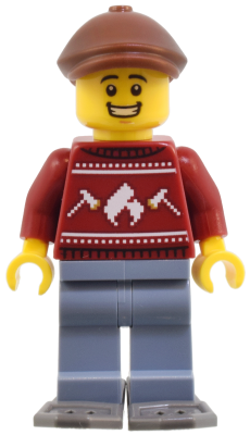 Lego figurka City Man Dark Red Holiday Sweater (Nová) - bez sněžnic