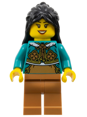 Lego figurka Holiday Woman Black Long Hair (Nová)
