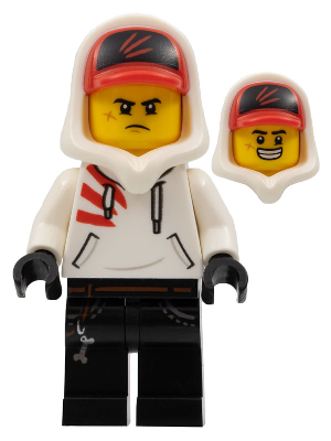 Lego figurka Hidden Side Jack Davids White Hoodie - prasklý trup