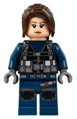 Lego figurka Jurassic World ACU Guard Female Dark Brown Hair