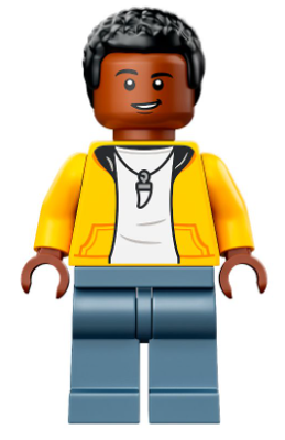 Lego figurka Jurassic World Darius Bowman Yellow Hoodie (Nová)