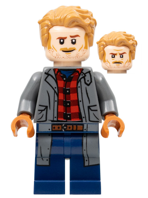 Lego figurka Jurassic World Owen Grady Dark Bluish Gray Jacket
