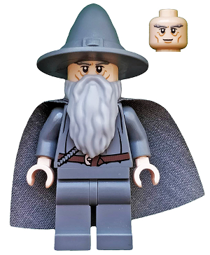 Lego figurka LOTR Gandalf the Grey Wizard / Witch Hat - prasklý trup