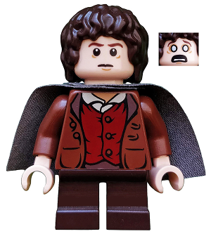 Lego figurka LOTR Frodo Baggins Reddish Brown Jacket - bez pláště