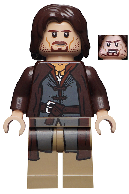 Lego figurka LOTR Aragorn Dark Tan Legs - 2 praskliny na trupu