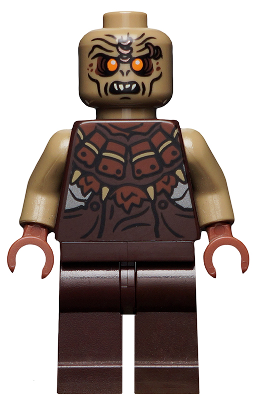 Lego figurka LOTR Mordor Orc Bald - jedna prasklina na ruce