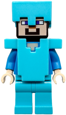 Lego figurka Minecraft Steve (Light Nougat) Medium Azure Legs
