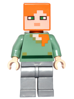 Lego figurka Minecraft Alex Flat Silver Legs