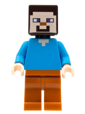 Lego figurka Minecraft Steve (Light Nougat) Dark Orange Legs (Nová)