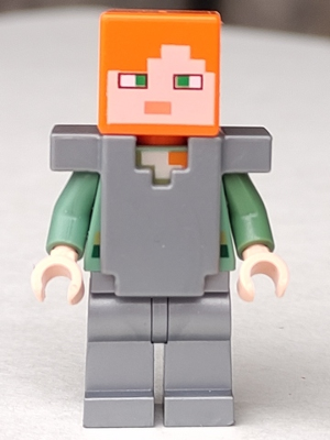 Lego figurka Minecraft Alex Flat Silver Legs and Armor