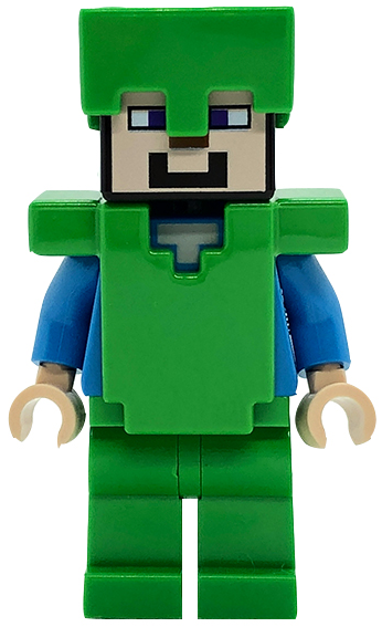 Lego figurka Minecraft Steve (Light Nougat) Bright Green Legs