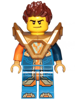 Lego figurka Nexo Knights Clay Moorington Hair Pearl Gold Armor