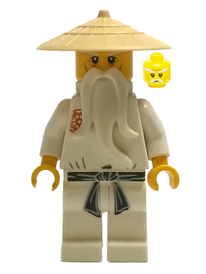 Lego figurka Ninjago Wu Sensei - prasklá ruka a začínající prasklina…