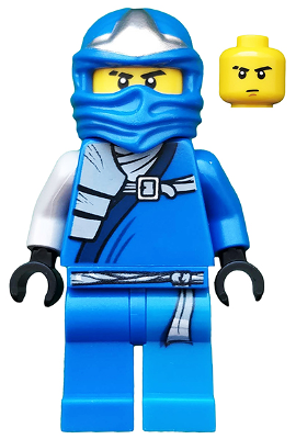 Lego figurka Ninjago Jay ZX - prasklý trup, mírně opotřebovaný potisk