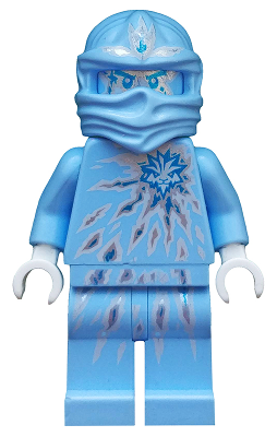 Lego figurka Ninjago Zane NRG - prasklý trup, vybledlý potisk