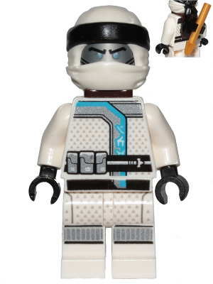 Lego figurka Ninjago Zane - bez klipu a harpuny na zádech