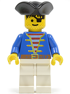 Lego figurka Pirates Pirate Blue Jacket White Legs