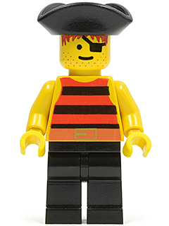 Lego figurka Pirates Pirate Red / Black Stripes Shirt