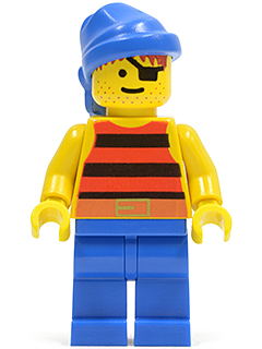 Lego figurka Pirates Pirate Red / Black Stripes Shirt - prasklé ruce