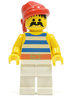 Lego figurka Pirates Pirate Blue / White Stripes Shirt