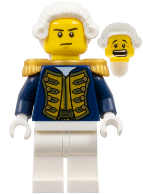 Lego figurka Pirates Admiral - mírně opotřebovaný potisk hlavy