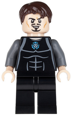 Lego figurka Super Heroes Tony Stark - mírně opotřebovaný potisk úst