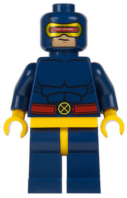 Lego figurka Super Heroes Cyclops - opotřebovaný potisk úst