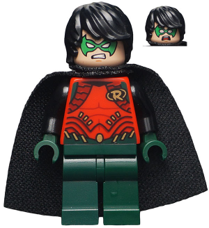 Lego figurka Super Heroes Robin Dark Green Legs - bez pláště