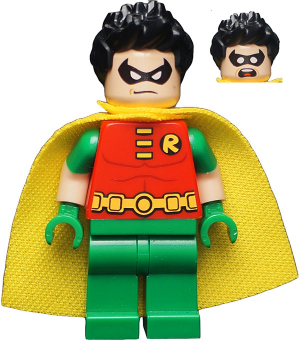Lego figurka Super Heroes Robin Molded Short Sleeves Spiked Hair