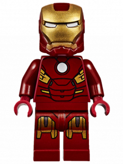 Lego figurka Super Heroes Iron Man Mark 7 Armor - opotřebovaný potisk