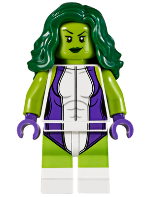 Lego figurka Super Heroes She-Hulk - praskliny na trupu