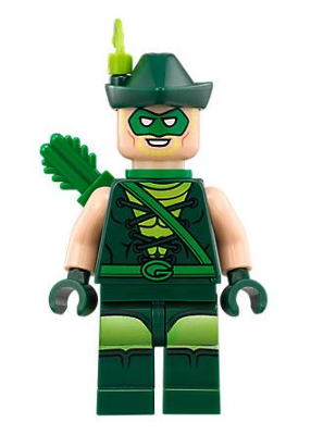 Lego figurka Super Heroes Green Arrow Hat with Feather - prasklá ruka