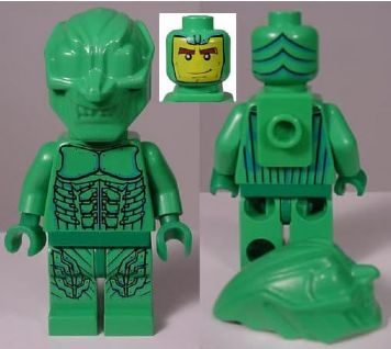Lego figurka Spider-Man Green Goblin - mírně opotřebovaný potisk hlavy