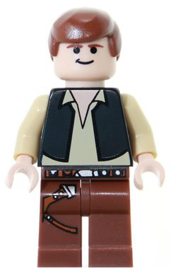 Lego figurka Star Wars Han Solo Black Vest - prasklé ruce