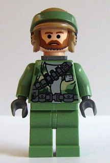 Lego figurka Star Wars Endor Rebel - praskliny na trupu a prasklá ruka