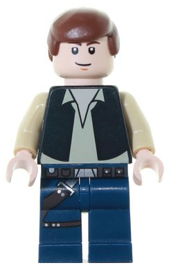 Lego figurka Star Wars Han Solo Black Vest - prasklá ruka