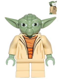 Lego figurka Star Wars Yoda Clone Wars White Hair Torso