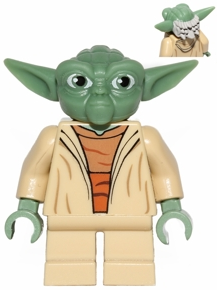 Lego figurka Star Wars Yoda Clone Wars - opotřebovaný potisk očí