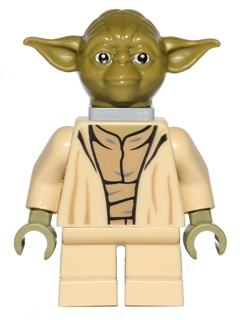 Lego figurka Star Wars Yoda Olive Green (Nová) - bez krčního nástavce