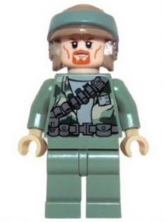 Lego figurka Star Wars Endor Rebel Trooper Sand Green - prasklý trup