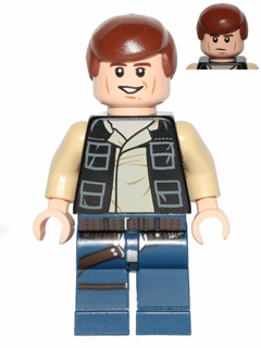 Lego figurka Star Wars Han Solo - opotřebovaný potisk úst