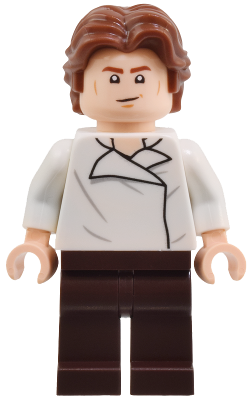 Lego figurka Star Wars Han Solo White Shirt with Wrinkles (Nová)