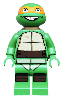 Lego figurka Ninja Turtles Michelangelo Grin - bez želvího krunýře