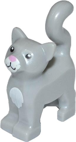 Lego Dark Bluish Gray Cat Standing with Black Eyes