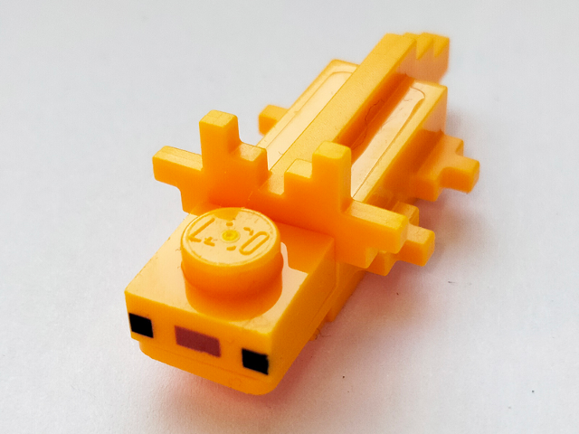 Lego Minecraft Axolotl with Dark Orange Nose