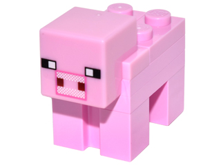 Lego Minecraft Pig (1 x 2 Plates) Brick Built